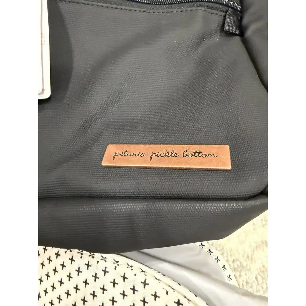 Petunia Pickle Bottom Meta Backpack in Black Matte Canvas Diaper Bag NWT READ
